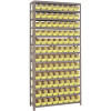 STORAGE BINS SHELF BIN SYSTEM, 60 BINS, YELLOW