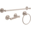 Delta Greenwich 3-Piece Bath Hardware Set with Towel Ring Toilet Paper Holder and 24 in. Towel Bar in Brushed Nickel