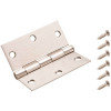 Everbilt 3-1/2 in. Satin Nickel Square Corner Door Hinge