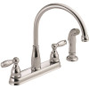 Delta Foundations 2-Handle Standard Kitchen Faucet with Side Sprayer in Chrome