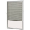 ODL White Cordless Add On Enclosed Blind with 1/2 in. Wide Aluminum Blinds for 20 in. Width x 36 in. Length Door Window