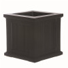Mayne Cape Cod 14 in. Square Self-Watering Black Polyethylene Planter