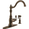 Kingston Brass Victorian Single-Handle Standard Kitchen Faucet with Side Sprayer in Oil Rubbed Bronze