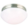 Commercial Electric 9 in. 120-Watt Equivalent Brushed Nickel Integrated LED Mushroom Flush Mount with White Acrylic Shade