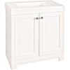 Glacier Bay Shaila 30.5 in. W Bath Vanity in White with Cultured Marble Vanity Top in White with White Sink