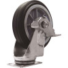 SNAP-LOC 6 in. All-Terrain Solid Rubber Swivel Caster with Brake