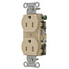 HUBBELL WIRING DUPLEX RECEPTACLE, IVORY