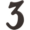 Prime-Line 3 in. House Number 3, Plastic, Black with Nails