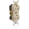 Leviton 15 Amp Tamper Resistant Side Wired Self Grounding Duplex Commercial Grade Outlet , Ivory