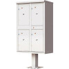 Florence 1590 Valiant Postal Gray 4-Compartment Parcel Lockers Pedestal Mount Mailbox