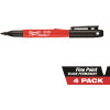 Milwaukee INKZALL Black Fine Point Jobsite Permanent Marker (4-Pack)