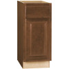 Hampton Bay Hampton Assembled 15x34.5x24 in. Base Kitchen Cabinet with Ball-Bearing Drawer Glides in Cognac