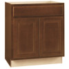Hampton Bay Hampton Assembled 30x34.5x24 in. Sink Base Kitchen Cabinet in Cognac