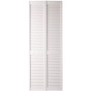 Masonite 24 in. x 80 in. Textured Full Louver Painted White Solid Core Wood Bi-Fold Door