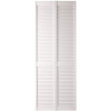 Masonite 36 in. x 80 in. Textured Full Louver Painted White Solid Core Wood Bi-Fold Door