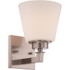 Glomar Nora 1-Light Brushed Nickel Bath Light