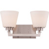 Glomar Nora 2-Light Brushed Nickel Bath Light Glomar Nora 2-Light Brushed Nickel Bath Light