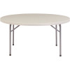 National Public Seating 60 in. Grey Plastic Round Folding Banquet Table