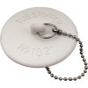 1-1/2 in. - 2 in. White Rubber Bathtub Stopper With 15 in. Metal Chain .