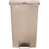 Rubbermaid Commercial Products Slim Jim Step-On 18 Gal. Beige Plastic Front Step Trash Can
