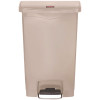 Rubbermaid Commercial Products Slim Jim Step-On 13 Gal. Beige Plastic Front Step Trash Can