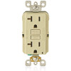 Leviton 20 Amp 125-Volt NEMA 5-20R SmartlockPro 2-Pole Residential Grade Duplex GFCI Outlet with LED, Ivory