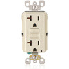 Leviton 20 Amp 125-Volt NEMA 5-20R SmartlockPro 2-Pole Duplex GFCI Outlet with LED, Light Almond