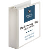 Business Source 3 in. Capacity View Binder with 2 Inside Pockets White