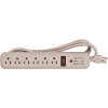 Compucessory 6 ft. Cord 6-Outlet Strip Surge Protector, Putty