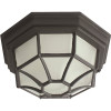 Monument 10-1/4 in. x 5-1/4 in. 1-Light Black Outdoor Octagon Ceiling in Fixture Frosted Glass Uses 60-Watt Medium Base Lamp