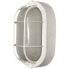 ROYAL COVE Medium 1-Light White Outdoor Wall or Ceiling Mounted Fixture Bulkhead with Frosted Glass