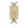 Leviton 15 Amp SmartlockPro Combination GFCI Outlet and Switch, Ivory