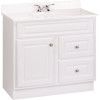 Glacier Bay Hampton 36 in. W x 21 in. D x 33.5 in. H Bath Vanity Cabinet Only in White