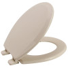 Premier Molded Round Wood Closed Front Toilet Seat in Bone