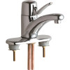 Chicago Faucets 4 in. Centerset 1-Handle Low-Arc Bathroom Faucet in Chrome with 4-3/4 in. Integral Cast Brass Spout