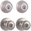 Kwikset Tylo Satin Chrome Exterior Entry Door Knob and Single Cylinder Deadbolt Project Pack