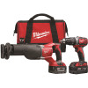 Milwaukee M18 18V Lithium-Ion Cordless Hammer Drill/SAWZALL Combo Kit with Two 3.0 Ah Batteries, Charger, Tool Bag (2-Tool)