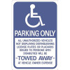 HY-KO 12 in. x 18 in. Handicapped Parking Only Heavy-Duty Sign