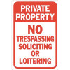 HY-KO 12 in. x 18 in. Private Property No Soliciting Not Loitering No Trespassing Heavy-Duty Sign