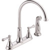 Delta Cassidy 2-Handle Standard Kitchen Faucet with Side Sprayer in Chrome