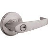 Kwikset Kingston Satin Chrome Storeroom Keyed UL Door Lever Kwikset Kingston Satin Chrome Storeroom Keyed UL Door Lever