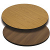 Flash Furniture 24 in. Round Natural and Walnut Table Top with Reversible Laminate Top