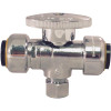 Tectite 1/2 in. Chrome-Plated Brass Push-To-Connect x 1/2 in. Push-To-Connect x 3/8 in. Compression Stop Tee Valve Tectite 1/2 in. Chrome-Plated Brass Push-To-Connect x 1/2 in. Push-To-Connect x 3/8 in. Compression Stop Tee Valve