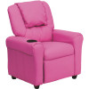 Flash Furniture Contemporary Hot Pink Vinyl Kids Recliner with Cup Holder and Headrest