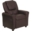 Flash Furniture Contemporary Brown Leather Kids Recliner with Cup Holder and Headrest