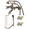 Kingston Brass Combo Set 3-Handle Claw Foot Tub Faucet with Hand Shower in Brushed Nickel