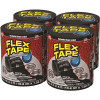 FLEX SEAL FAMILY OF PRODUCTS Flex Tape Black 4 in. x 5 ft. Strong Rubberized Waterproof Tape (4-Piece)
