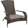 Patio Sense Coconino Black Wicker Plastic Adirondack Chair with Gray Cushion