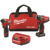 M12 FUEL 12V Lithium-Ion Brushless Cordless Hammer Drill and Impact Driver Combo Kit w/ 2 Batteries and Bag (2-Tool)