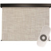 SeaSun Carmel Cordless UV Blocking Motorized PVC Premium Exterior Roller Shade 96 in. W x 96 in. L